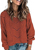 Dokotoo Womens 2023 Cute Elegant Soft Crewneck Long Sleeve Hollow Cable Knit Pullover Sweaters from Lansing