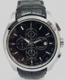 Used Watch Men's Wrist Stainless Steel Quartz Chronograph Date Black Dial from Denver