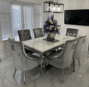 Brand new Marble Gargeus Dining table with chair from Billericay