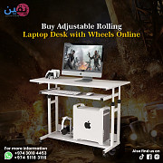 Buy Adjustable Rolling Laptop Desk with Wheels Online from Doha