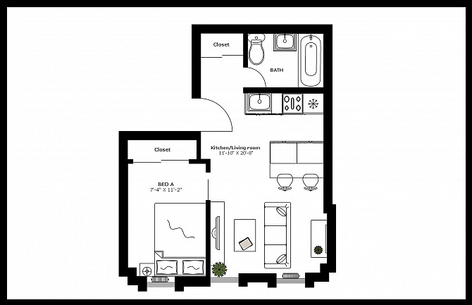 Refurbished 1bed 1bath apartment available for rent New York City - photo 1