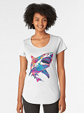 Psychedelic Shark Premium Scoop T-Shirt from London