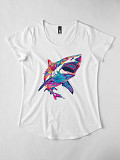 Psychedelic Shark Premium Scoop T-Shirt from London