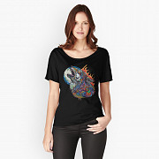 Psychedelic Howling Wolf Premium Scoop T-Shirt from London