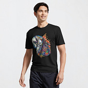 Psychedelic Howling Wolf Premium Scoop T-Shirt from London