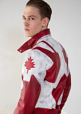 Canadian Flag Leather Jacket Red And White Knoxville