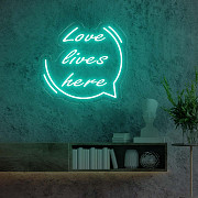 Brighten Your Space with the "Love Lives Here" Neon Sign - Add Warmth & Connection to Your Home London