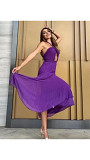 ZARA PLEATED MIDI DRESS WITH CUT-OUT DETAIL PURPLE SS23 SIZE L REF.3564/179 Los Angeles