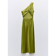 ZARA NEW MIDI ASYMMETRIC SATIN DRESS Size S REF:8372/074 Los Angeles