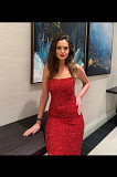 ZARA ZW COLLECTION SEQUIN DRESS RED MIDI STRAPPY SIZE S,M,L REF: 2609/110 Los Angeles