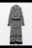 ZARA XS, S, M, L PRINTED SHIRT MIDI MAXI DRESS IN BLACK/WHITE NWT 9878/956 Los Angeles