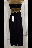 ZARA NEW Cut Out Midi Black Dress Sz LARGE Los Angeles