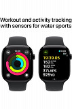 Apple Watch Series 10 [GPS 46mm case] Smartwatch with Jet Black Aluminium Case with Black Sport Band Los Angeles