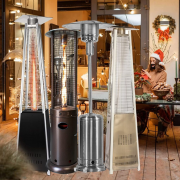 Outdoor Patio Gas & Electric Heater Rentals in Dubai | Pyramid Heaters, Same-Day Delivery from Abu Dhabi