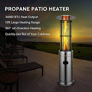 Round Propane Patio Heater - Tempered Glass Quartz Tube - Built-in Tip/Tilt Auto Shut Off - Wheel Ki from Ras al-Khaimah