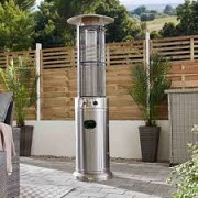 Round Propane Patio Heater - Tempered Glass Quartz Tube - Built-in Tip/Tilt Auto Shut Off - Wheel Ki from Ras al-Khaimah