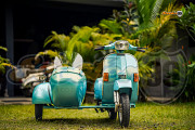 Vespa PX150 Sky Blue With Sidecar by Scooter99 from Dallas