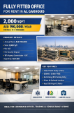 Fully Fitted 2,000 Sqft Office | Al Garhoud | DEWA & Chiller Free | AED 190K | 4 Cheques Dubai