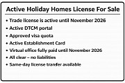 Active Holiday Homes Trade License Available Dubai