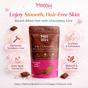 Meeoow Club 4-in-1 Chocolate Bikini Hair Removal Powder Mask – Smooth, Soft & Pain-Free Hair Removal Jaipur