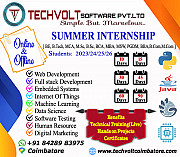 Online Offline Summer Internship | Techvolt Software | Coimbatore Coimbatore