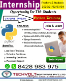 Online Offline Python Internship | Techvolt Software | Coimbatore Coimbatore