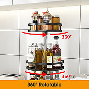 2 Tier Round Metal Turntable Rotatable Spice Rack Chicago