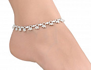 AanyaCentric Silver Plated White Metal Anklets Payal Pair ACIA0060 from Delhi