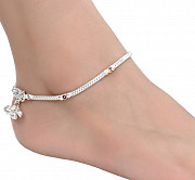AanyaCentric Silver Plated White Metal Anklets Payal Pair ACIA0066 from Delhi
