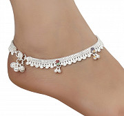 AanyaCentric Silver Plated White Metal Anklets Payal Pair ACIA0128 from Delhi