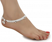 AanyaCentric Silver Plated Alloy Anklets Payal Pair ACIA0047 from Delhi