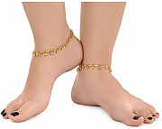 AanyaCentric Gold Plated Anklets Payal ACIA0060G from Delhi