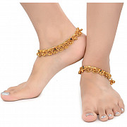 AanyaCentric Gold Plated Anklets Payal ACIA0081G from Delhi