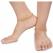 AanyaCentric Gold Plated Anklets Payal ACIA0156G from Delhi