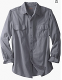 Boulder Creek by King size Men's Big & Tall Long Sleeve Denim and Twill Shirt from Indianapolis