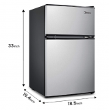 Midea WHD-113FSS1 Compact Refrigerator, 3.1 cu ft, Stainless Steel Saint Paul