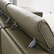 Italian Minimalist Three-Seat Chaise Longue Leather Sofa Side Carrying Usb Electric Button L-Shaped Karaman