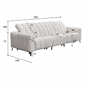 Modern Minimalist Caterpillar Beige White Fabric Multifunctional Sofa Living Room Three-Seat Sofa Singapore
