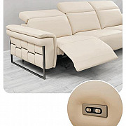 Italian Minimalist First Layer Cowhide Contact Surface Leather Sofa Combination Three-Seat Sofa Hamilton