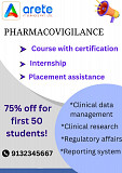Pharmacovigilance training internship with certificate and placements Vijayawada