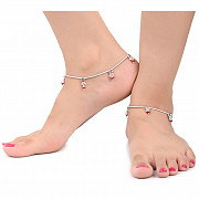 AanyaCentric Silver Plated White Metal Anklets Payal Pair ACIA0014S Delhi