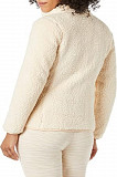 Amazon Essentials Women's Sherpa Long-Sleeve Mock Neck Full-Zip Jacket with Woven Trim from Albany