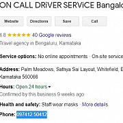 On call driver service Bangalore Whitefield from Bengaluru