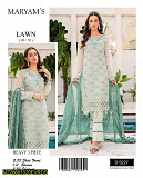 3 PC Woman Embroidered Lawn Unstitched Suit from Lahore