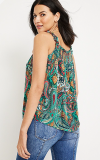 Paisley Ruffle Strap Tank Top from Augusta