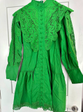 Forevayoung womens Emerald Green Lace Embroidered short Dress Brand New Size M/L London