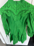 Forevayoung womens Emerald Green Lace Embroidered short Dress Brand New Size M/L London