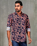 Cotton slim printed shirt from Concord